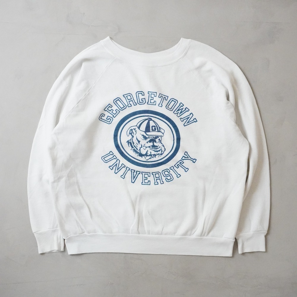 Vintage Georgetown University Sweatshirt XL Mens 80s White Bulldog Mascot USA